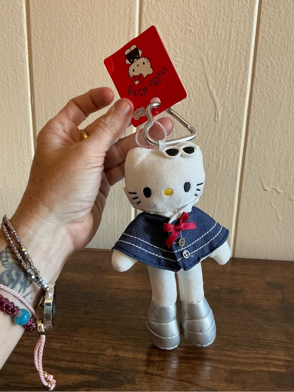 A Rare From Japan New Sanrio Hello Kitty Harajuku Style Plush Bag Charm Keychain